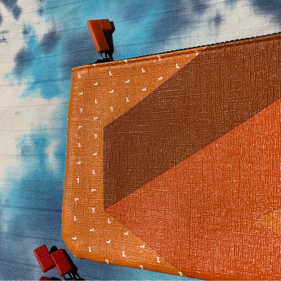 Tetris Ipsy Pouches Bundle of Two Makeup Bags w/ Zippers Orange & Red 👾🎮🧩🕹️ - Picture 6 of 11
